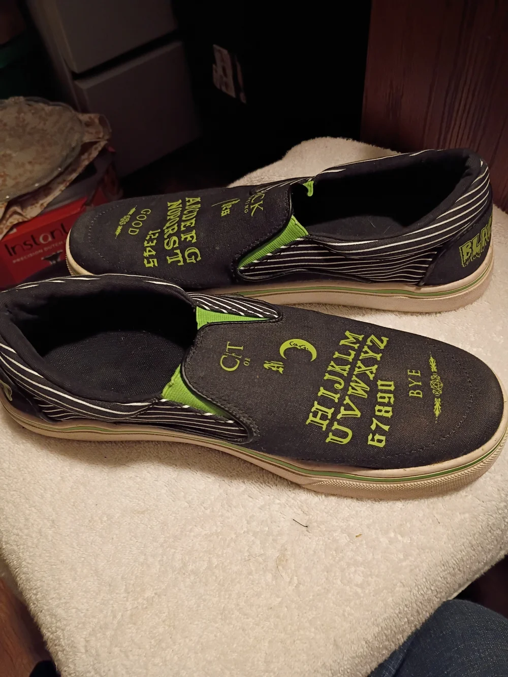 Craft Black Slip-On Sneakers with Neon Green Lettering
